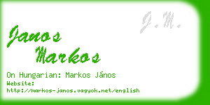 janos markos business card